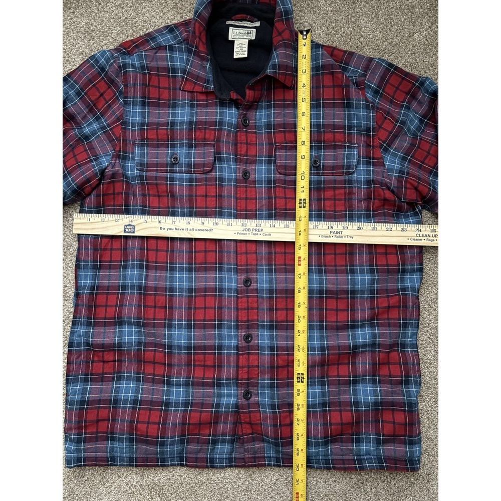 L.L. Bean Men's Large Barn Shacket Chore Coat Fleece Lined Traditional Fit Plaid - Picture 9 of 9